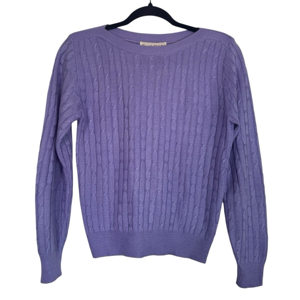 Diane Von Furstenberg Lavender Cable Knit Medium Sweater